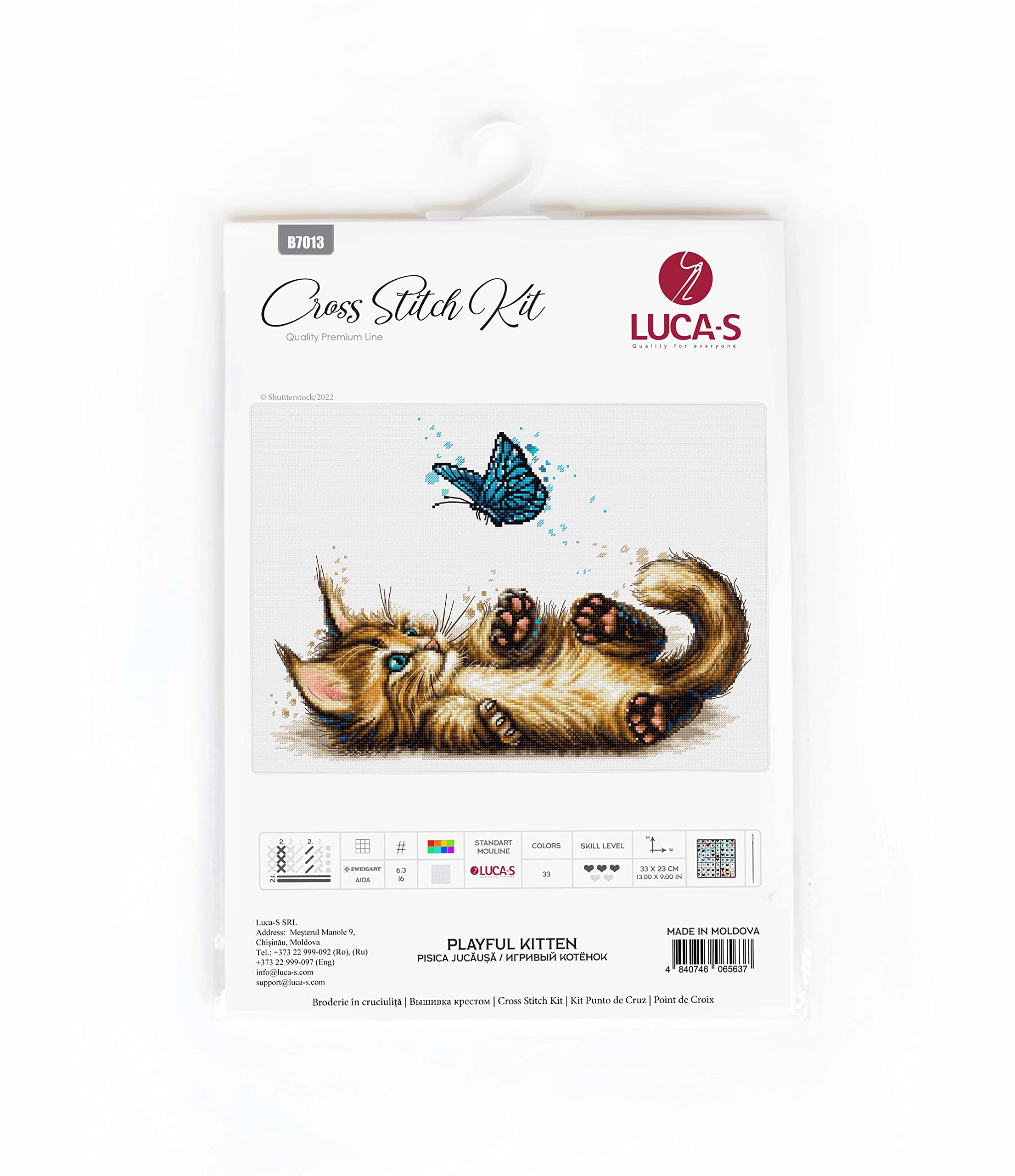 Amazon.com: Luca-S Cross Stitch Kit Playful Kitten B7013